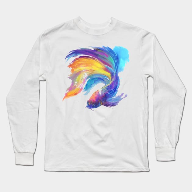 Siamese fighting fish Long Sleeve T-Shirt by Pixel Poetry